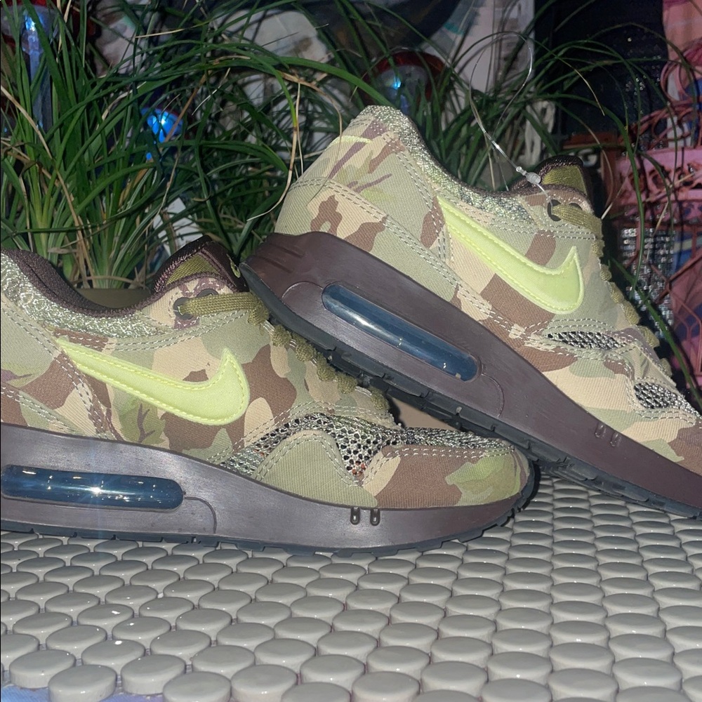 NikeAir Max 1 86 OG 'Camo Light Lemon Twist' Sz W8 (M6.5) Sz 1/2 down snug - Picture 6 of 15